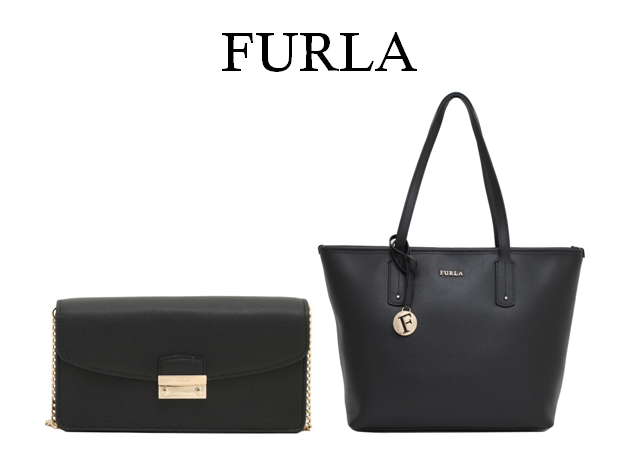 Furla Mini Sally Leather Tote in Black