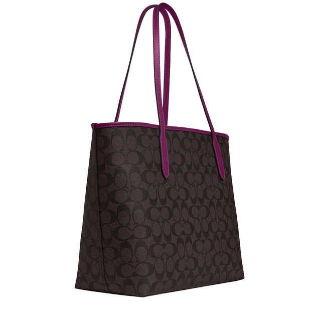 Coach F36658 in Brown / Hot Pink Signature Coated Canvas Monogram