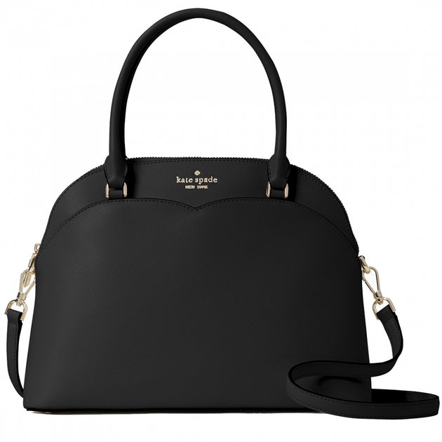 Kate Spade Payton Medium Dome Satchel Bag in Black