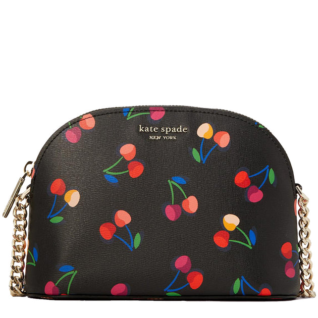 Kate Spade Perry Dome Crossbody Bag Floral Black w/ Slip Pocket New  196021167430