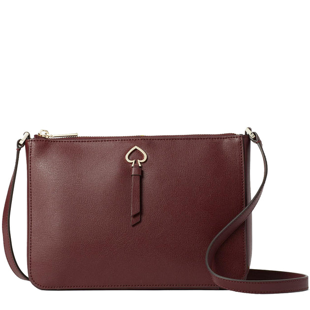 Kate Spade Leila Grained Leather Crossbody Bag, Cherry wood