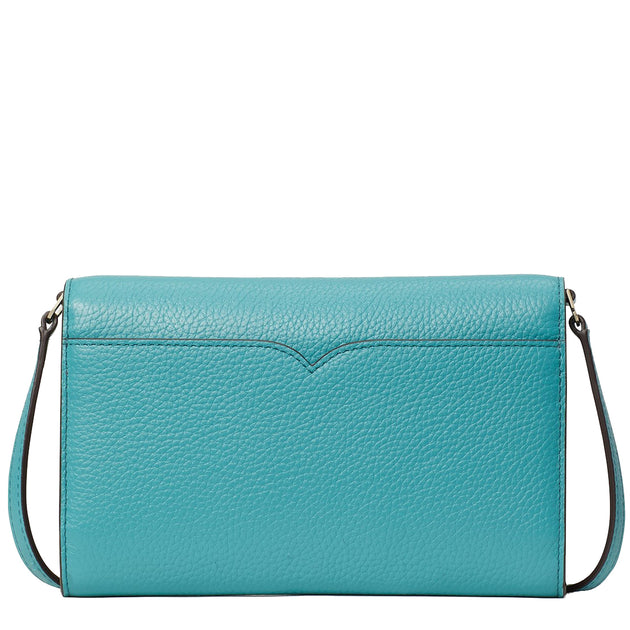 NEW Kate Spade Dusty Blue Harlow Pebbled Wallet on a String