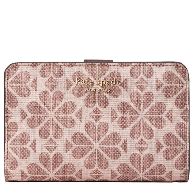 Kate Spade Spade Flower Coated Canvas Compact Wallet in Pink Multi
