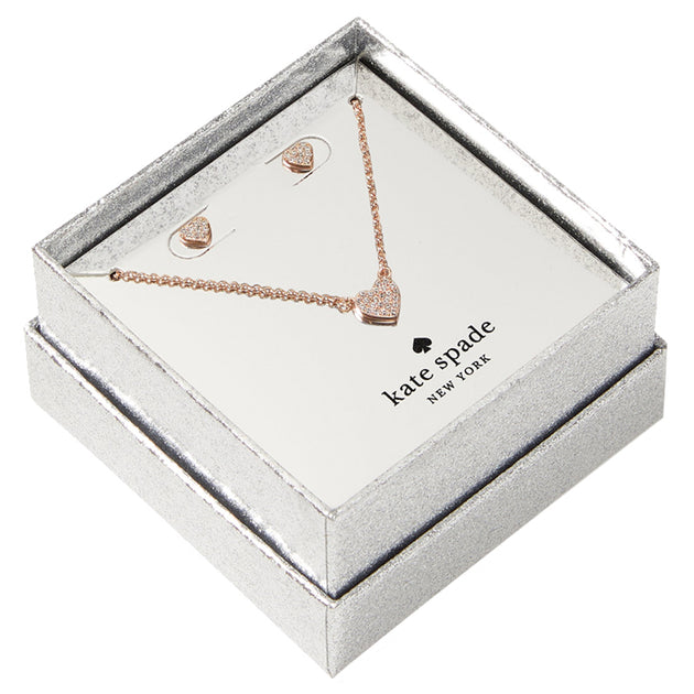 Kate spade heart necklace online and earring set