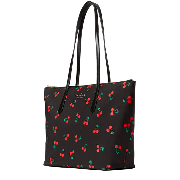 Kate Spade Kitt Large Floral cheapest Daisy Nylon Tote - Black Multi KA912