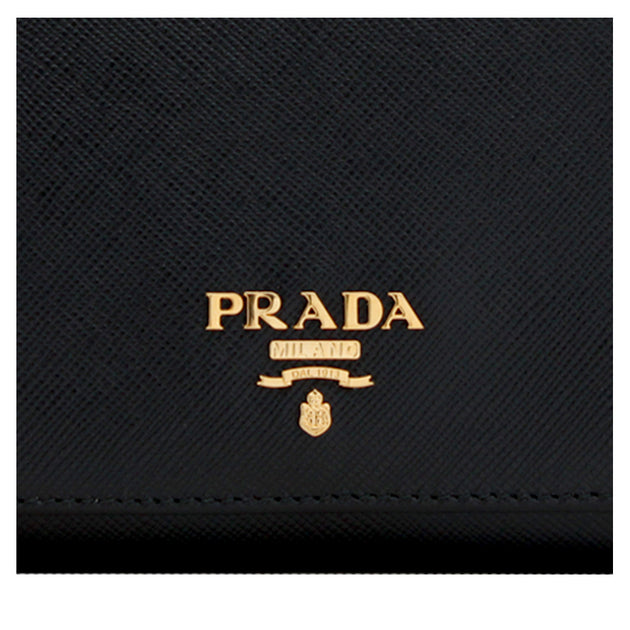 PRADA Marmo Saffiano Metal Leather Chain Clutch Bag