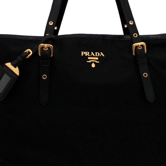 Prada BR4997 Nylon Shoulder Tote Bag with Leather Drawstring- Royal