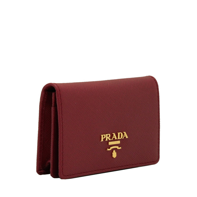Prada SAFFIANO FIOCCO 1MC122 Leather Business Card Case Pink