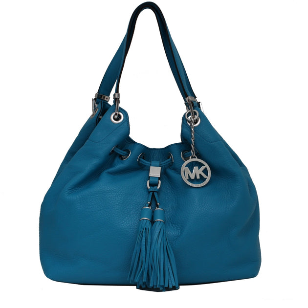 MICHAEL Michael Kors Blue Leather Large Camden Drawstring Shoulder