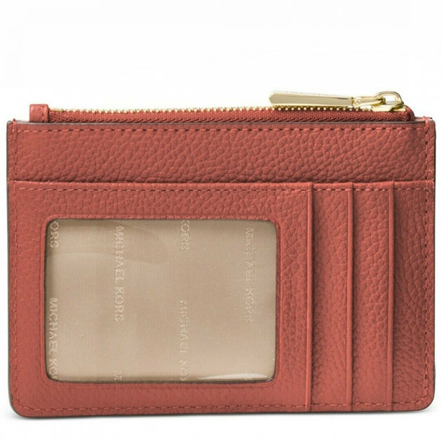 Michael Kors Small Mercer Pebbled Leather Coin Case- Soft Pink