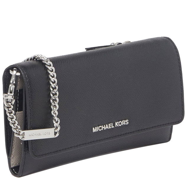 Large logo and leather convertible chain wallet hotsell