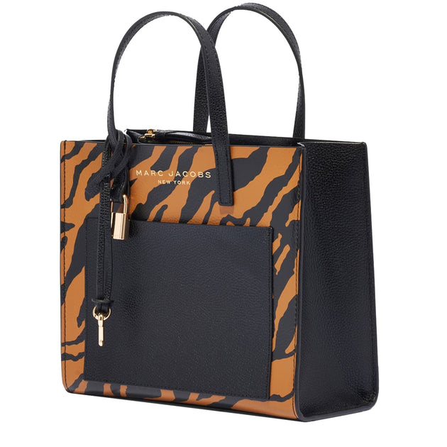 Marc Jacobs Tiger Stripe Print Mini Grind Tote Bag in Black Multi