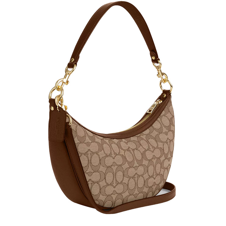 Buy Coach Aria Shoulder Bag In Signature Jacquard in Khaki/ Saddle Multi CO997 Online in Singapore | PinkOrchard.com