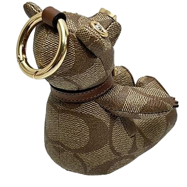 Buy Coach Bear Bag Charm In Signature Canvas in Khaki/ Saddle CI012 Online in Singapore | PinkOrchard.com