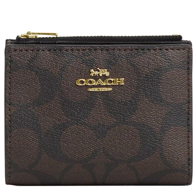 Buy Coach Bifold Wallet In Signature Canvas in Brown Black CM852 Online ...