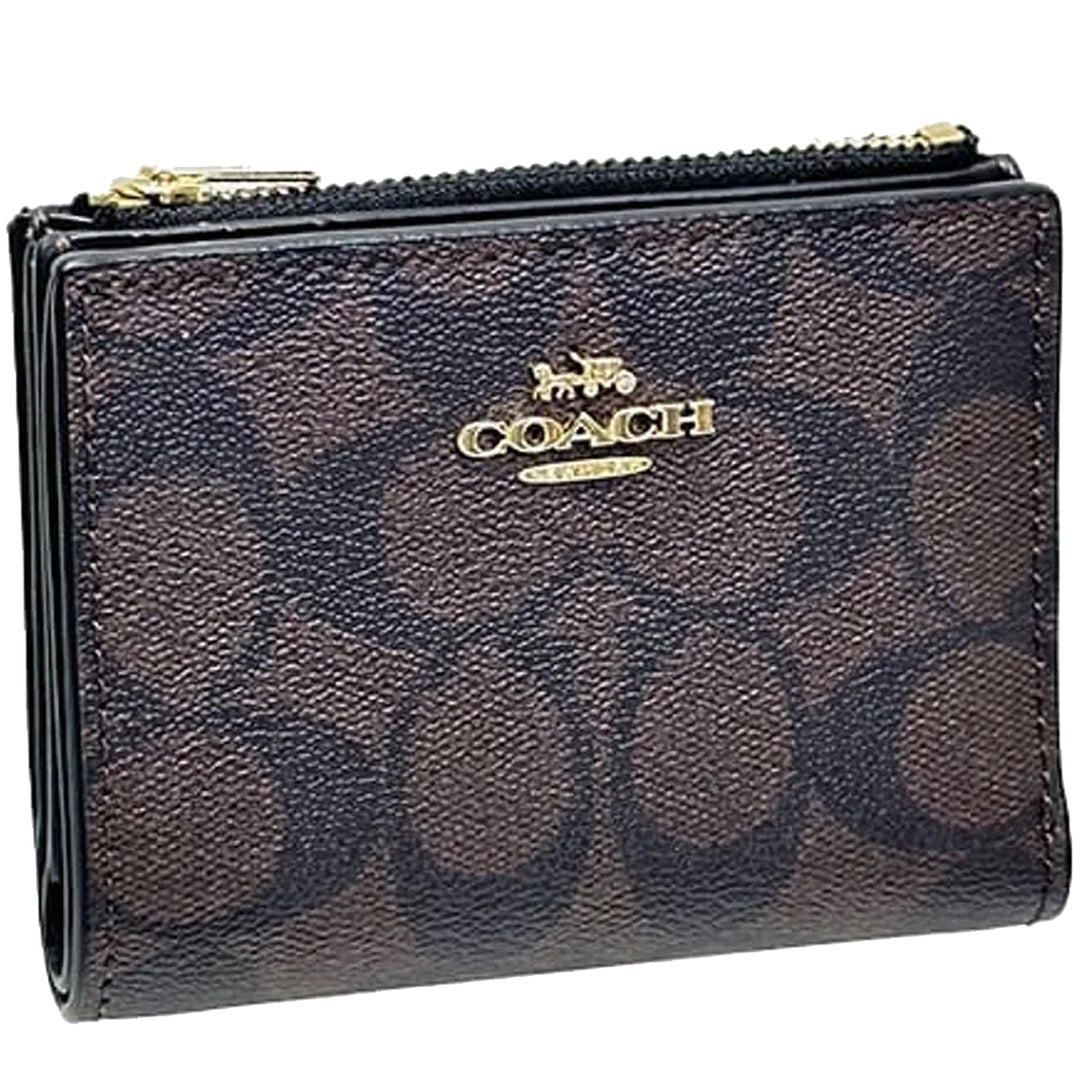 Buy Coach Bifold Wallet In Signature Canvas in Brown Black CM852 Online in Singapore PinkOrchard