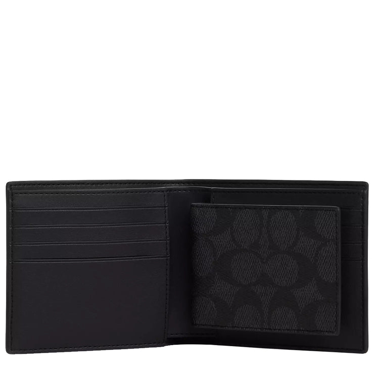 Buy Coach Boxed 3 In 1 Wallet Gift Set In Signature Canvas in Charcoal/ Black CW344 Online in Singapore | PinkOrchard.com