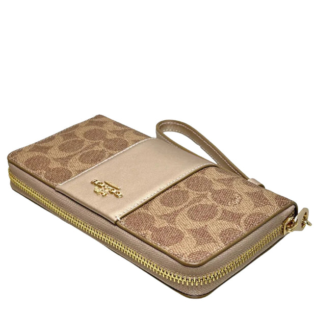 Buy Coach Boxed Long Zip Around Wallet In Signature Canvas in Tan/ Light Champagne CX178 Online in Singapore | PinkOrchard.com