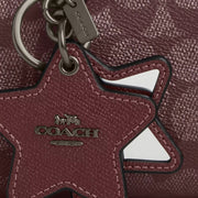 Coach Boxed Mini Rowan Crossbody Bag And Mirror Bag Charm Set In Signature Canvas in Wine Multi CX186