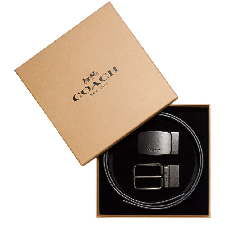 Buy Coach Boxed Plaque And Harness Buckle Cut To Size Reversible Belt, 38 Mm in Black CQ067 Online in Singapore | PinkOrchard.com