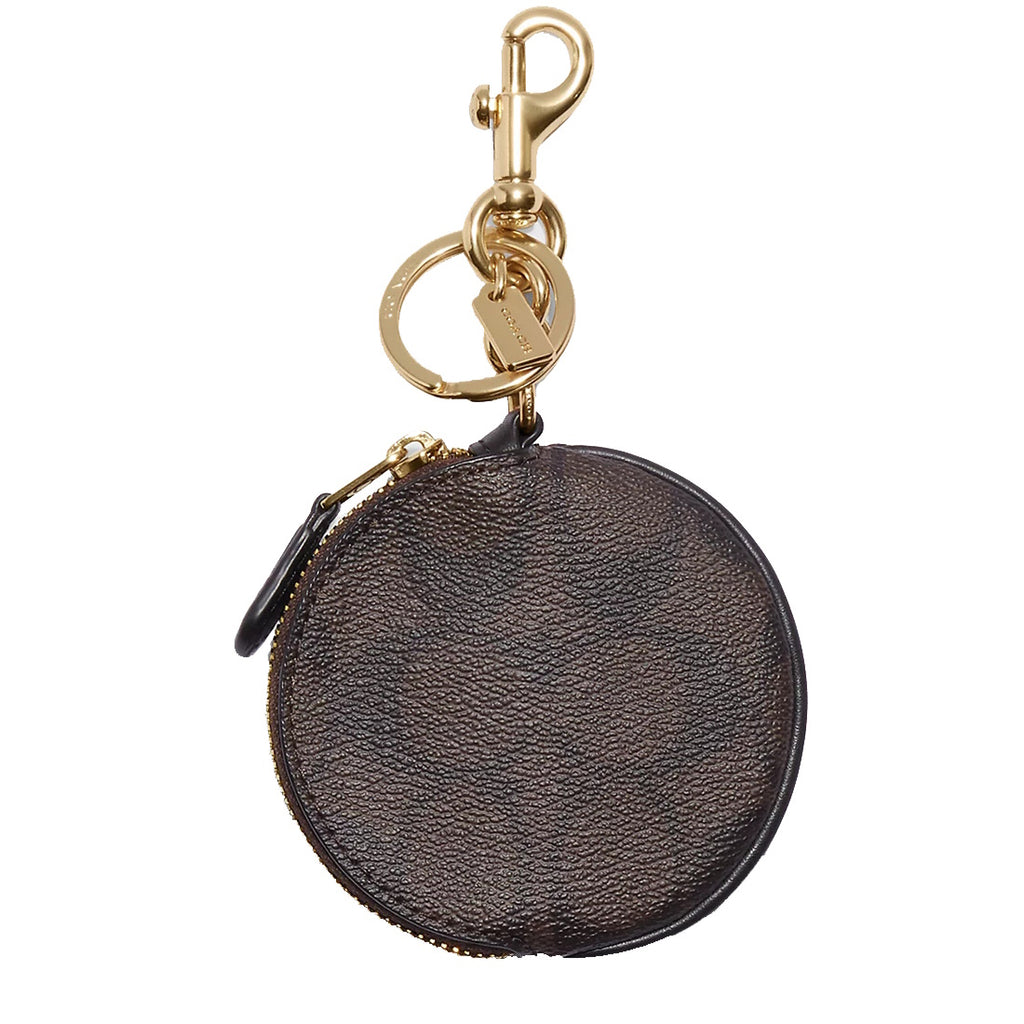 Buy Coach Circular Coin Pouch In Signature Canvas in Brown Black