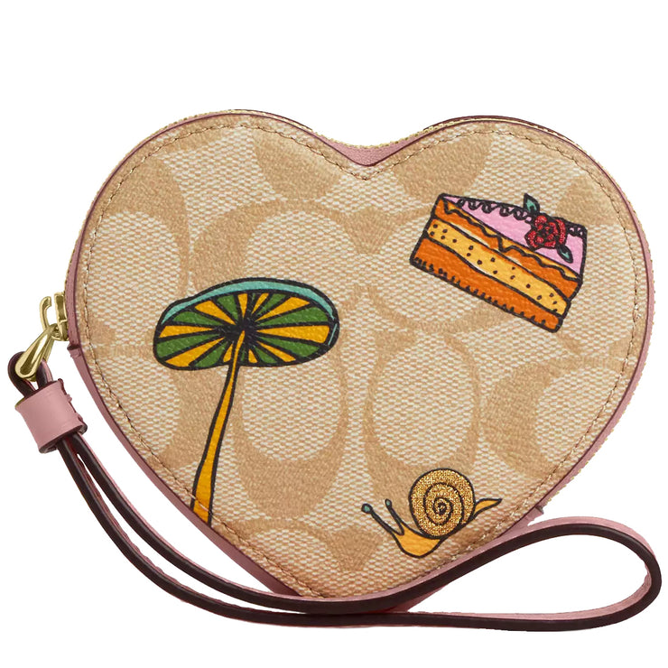 Buy Coach X Observed By Us Heart Coin Case In Signature Canvas in Light Khaki/ Light Pink CU405 Online in Singapore | PinkOrchard.com