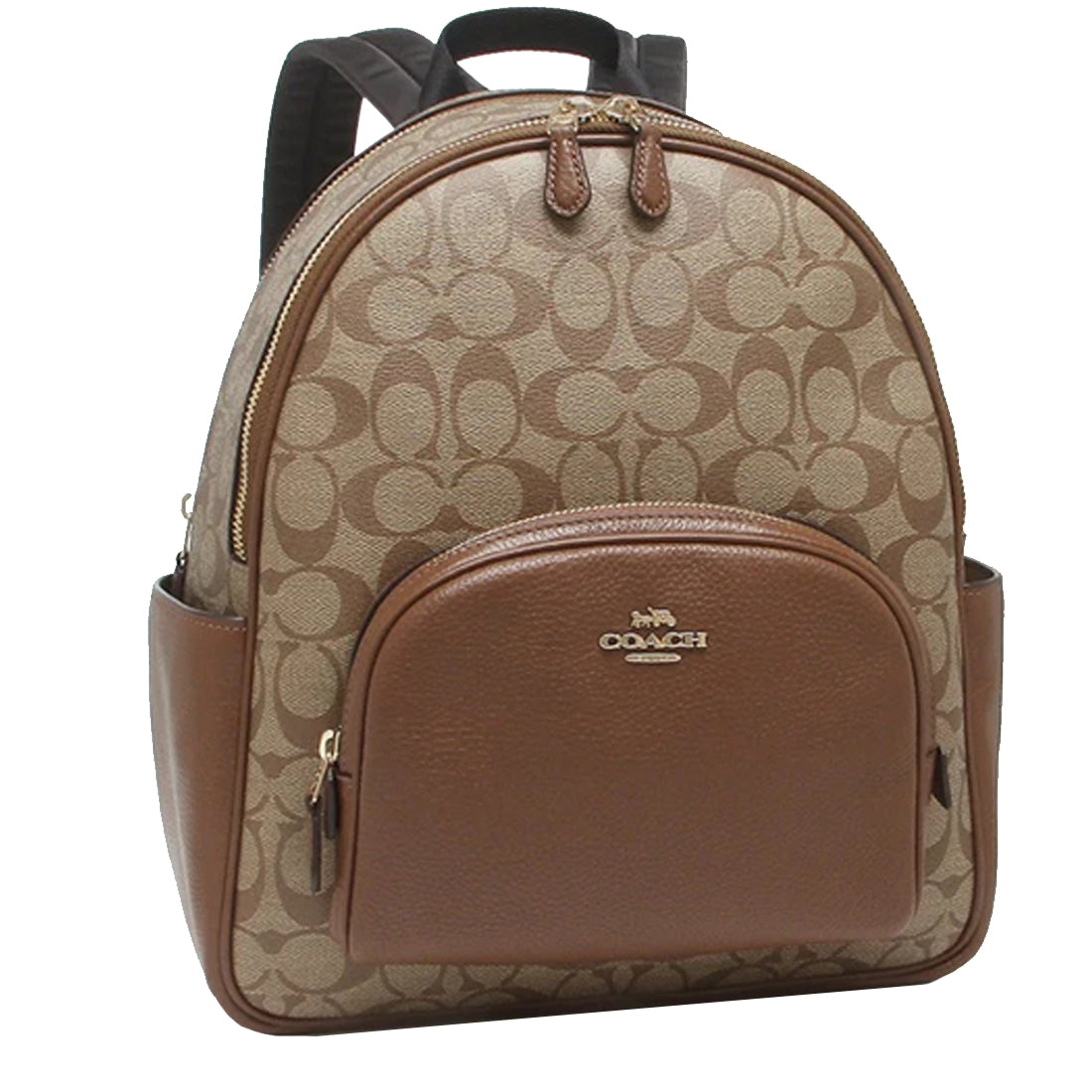 Coach Court Backpack Bag In Signature Canvas in Khaki/ Saddle 2 5671 ...