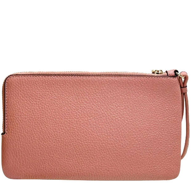 Buy Coach Double Zip Wallet In Signature Canvas in Tan/ Pink Petal CX161 Online in Singapore | PinkOrchard.com