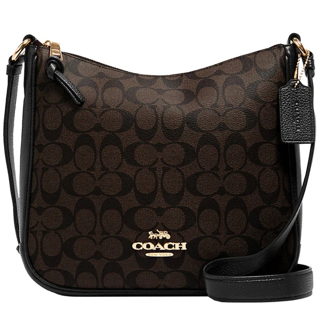 Coach Ellie File Bag In Signature Canvas in Brown/ Black C1649 ...