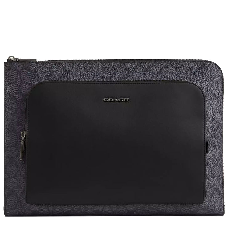 Buy Coach Ethan Portfolio Laptop Case In Signature Canvas in Charcoal/ Black CW363 Online in Singapore | PinkOrchard.com