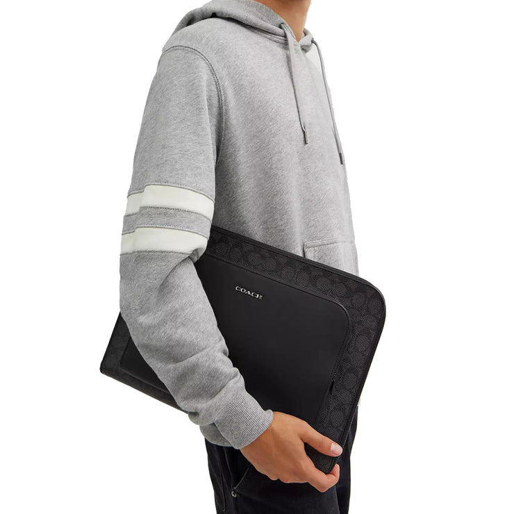 Buy Coach Ethan Portfolio Laptop Case In Signature Canvas in Charcoal/ Black CW363 Online in Singapore | PinkOrchard.com