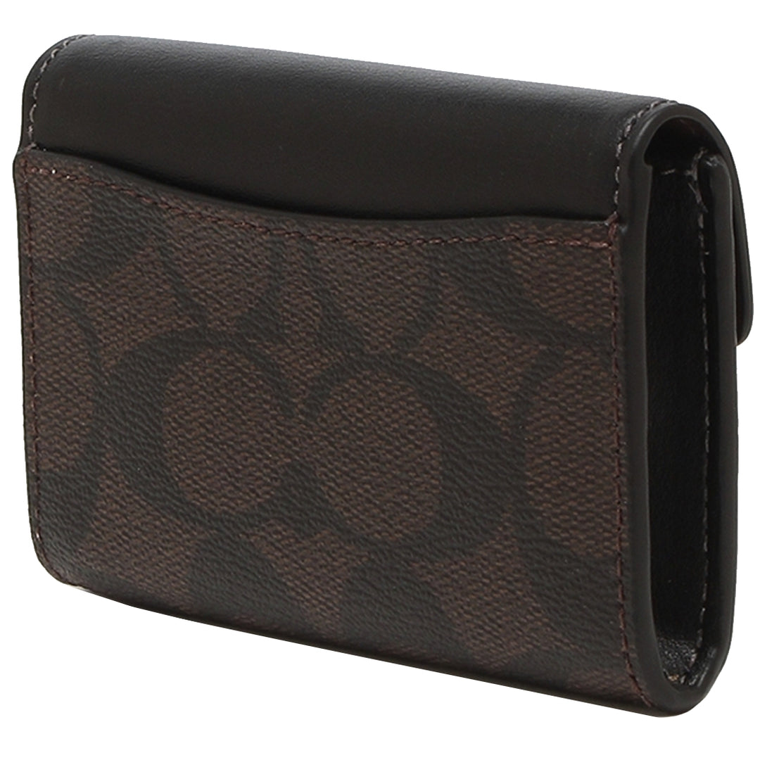 COACH offers Black and Gray Signature Canvas Cardholder / Coin Purse