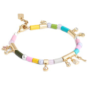 Buy Coach Heart Multi Charm Beaded Bracelet in Gold/ Multi CV265 Online in Singapore | PinkOrchard.com