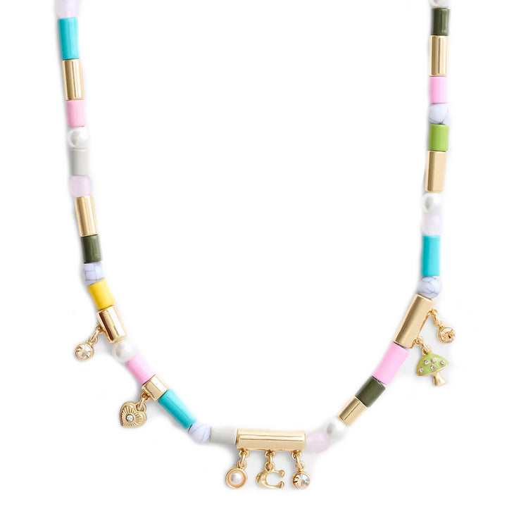 Buy Coach Heart Multi Charm Beaded Necklace in Gold/ Multi CV264 Online in Singapore | PinkOrchard.com