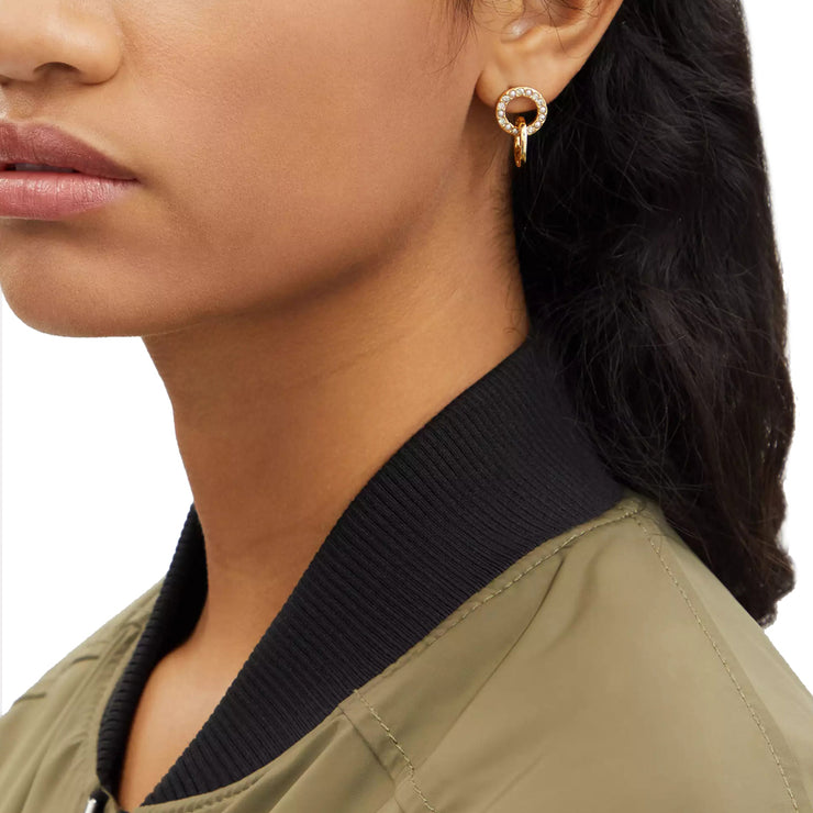 Buy Coach Interlocking Open Circle Pearl Huggie Earrings in Gold/ Pearl CO231 Online in Singapore | PinkOrchard.com