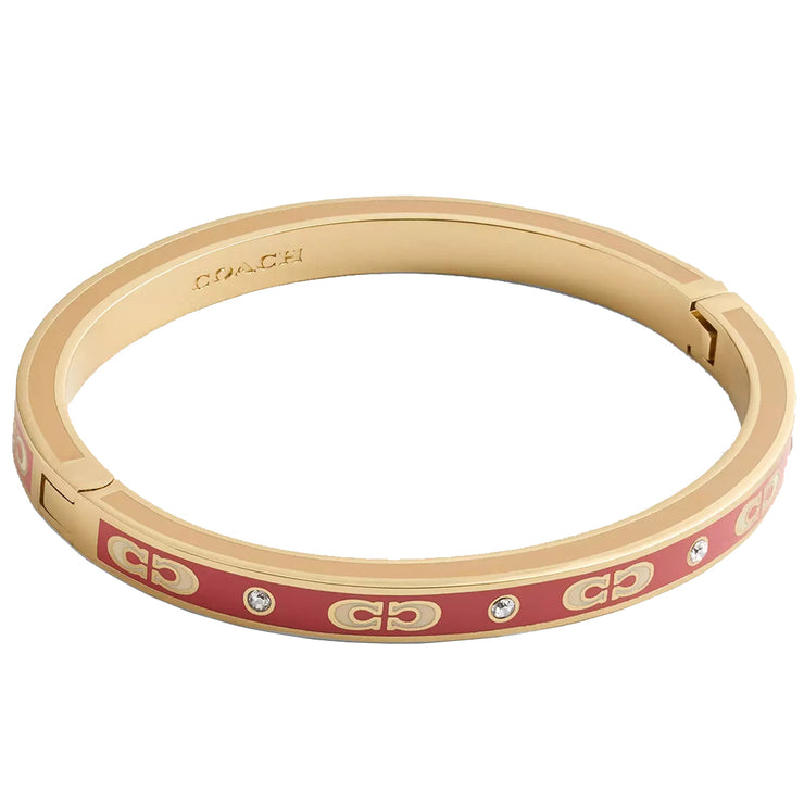 Buy Coach Kissing Signature Enamel Hinged Bangle in Rust Multi CY051 Online in Singapore | PinkOrchard.com