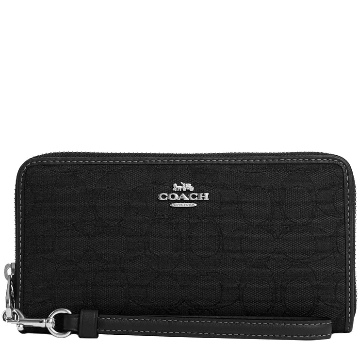 Buy Coach Long Zip Around Wallet In Signature Jacquard in Black CU150 Online in Singapore | PinkOrchard.com