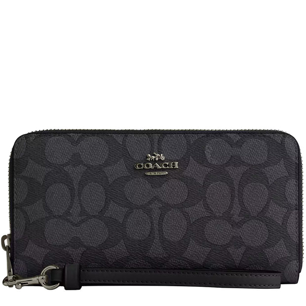 Buy Coach Long Zip Around Wallet In Signature Canvas in Charcoal/ Black CW778 Online in Singapore | PinkOrchard.com