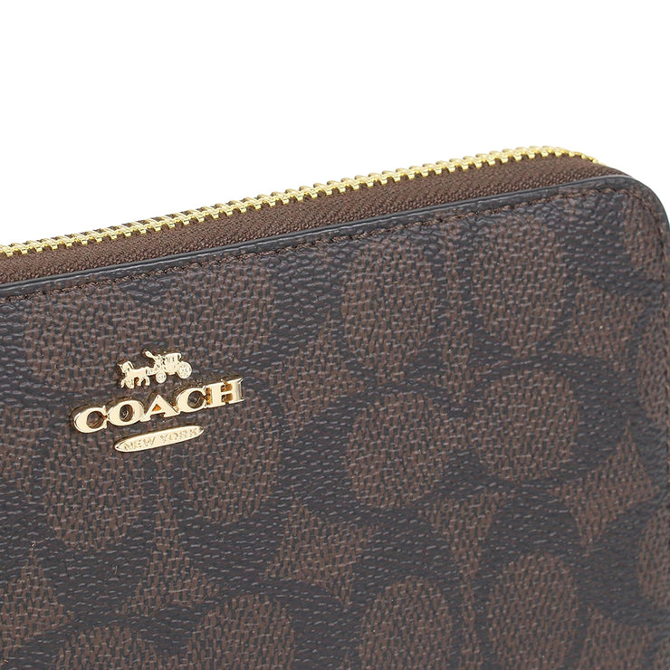 Buy Coach Long Zip Around Wallet In Signature Canvas in Walnut/ Black CW778 Online in Singapore | PinkOrchard.com