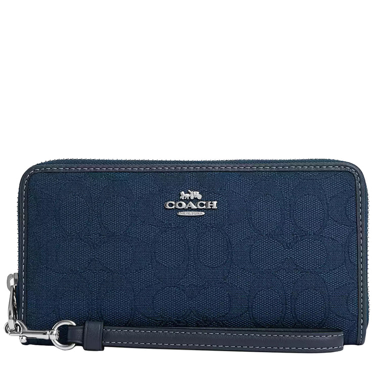 Buy Coach Long Zip Around Wallet In Signature Jacquard in Denim/ Dark Denim CU150 Online in Singapore | PinkOrchard.com