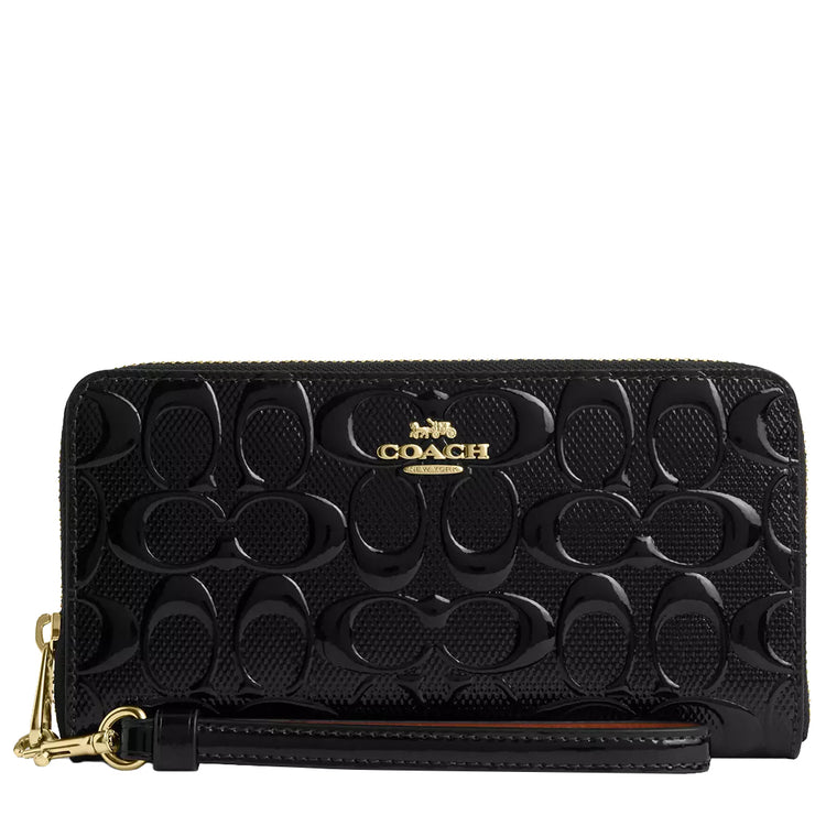 Buy Coach Long Zip Around Wallet In Signature Leather in Black CV413 Online in Singapore | PinkOrchard.com