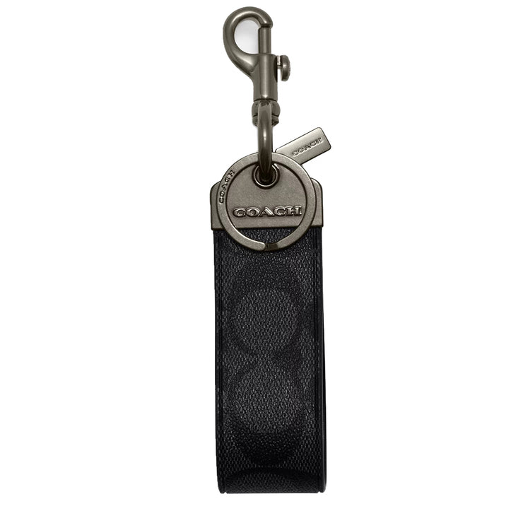 Buy Coach Loop Key Fob In Signature Canvas in Charcoal CJ748 Online in Singapore | PinkOrchard.com