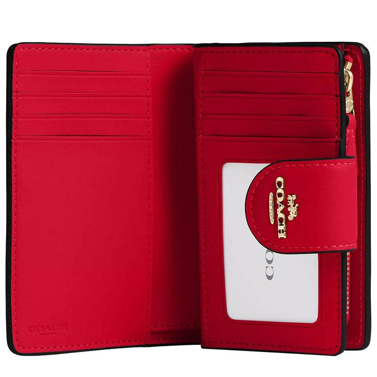 Buy Coach Medium Corner Zip Wallet In Signature Canvas in Walnut/ Bold Red CW786 Online in Singapore | PinkOrchard.com