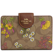 Buy Coach Medium Corner Zip Wallet In Signature Canvas With Floral Print in Khaki Multi CR935 Online in Singapore | PinkOrchard.com