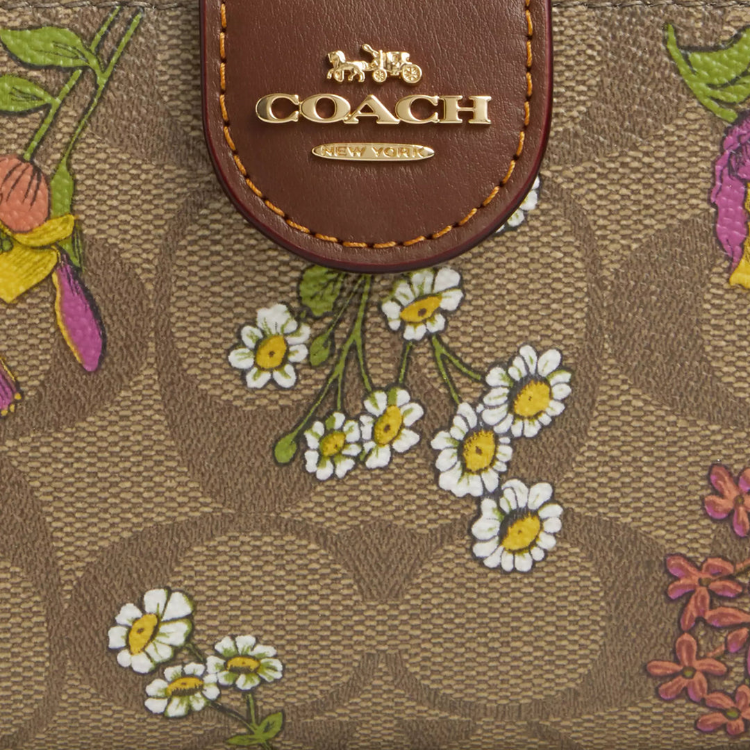 Coach Canvas shops Signature Khaki/ Multi Flower Jewerly Box - New