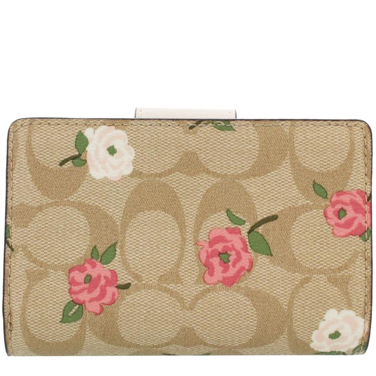 Buy Coach Medium Corner Zip Wallet In Signature Canvas With Floral Print in Light Khaki/ Chalk Multi CR968 Online in Singapore | PinkOrchard.com