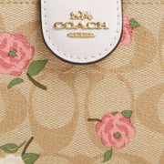 Buy Coach Medium Corner Zip Wallet In Signature Canvas With Floral Print in Light Khaki/ Chalk Multi CR968 Online in Singapore | PinkOrchard.com