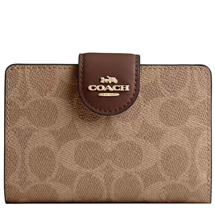 Buy Coach Medium Corner Zip Wallet In Signature Canvas in Tan/ Brown CW786 Online in Singapore | PinkOrchard.com