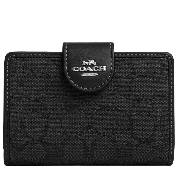 Buy Coach Medium Corner Zip Wallet In Signature Jacquard in Black CU402 Online in Singapore | PinkOrchard.com