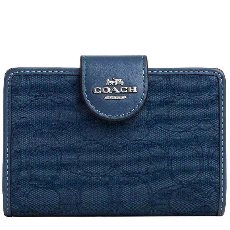 Buy Coach Medium Corner Zip Wallet In Signature Jacquard in Denim/ Dark Denim CU402 Online in Singapore | PinkOrchard.com